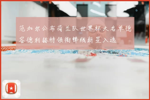 范加尔公布荷兰队世界杯大名单德容德利赫特领衔锋线新星入选